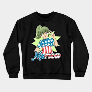 Merica Anime Girl Otaku USA Flag Patriotic Crewneck Sweatshirt